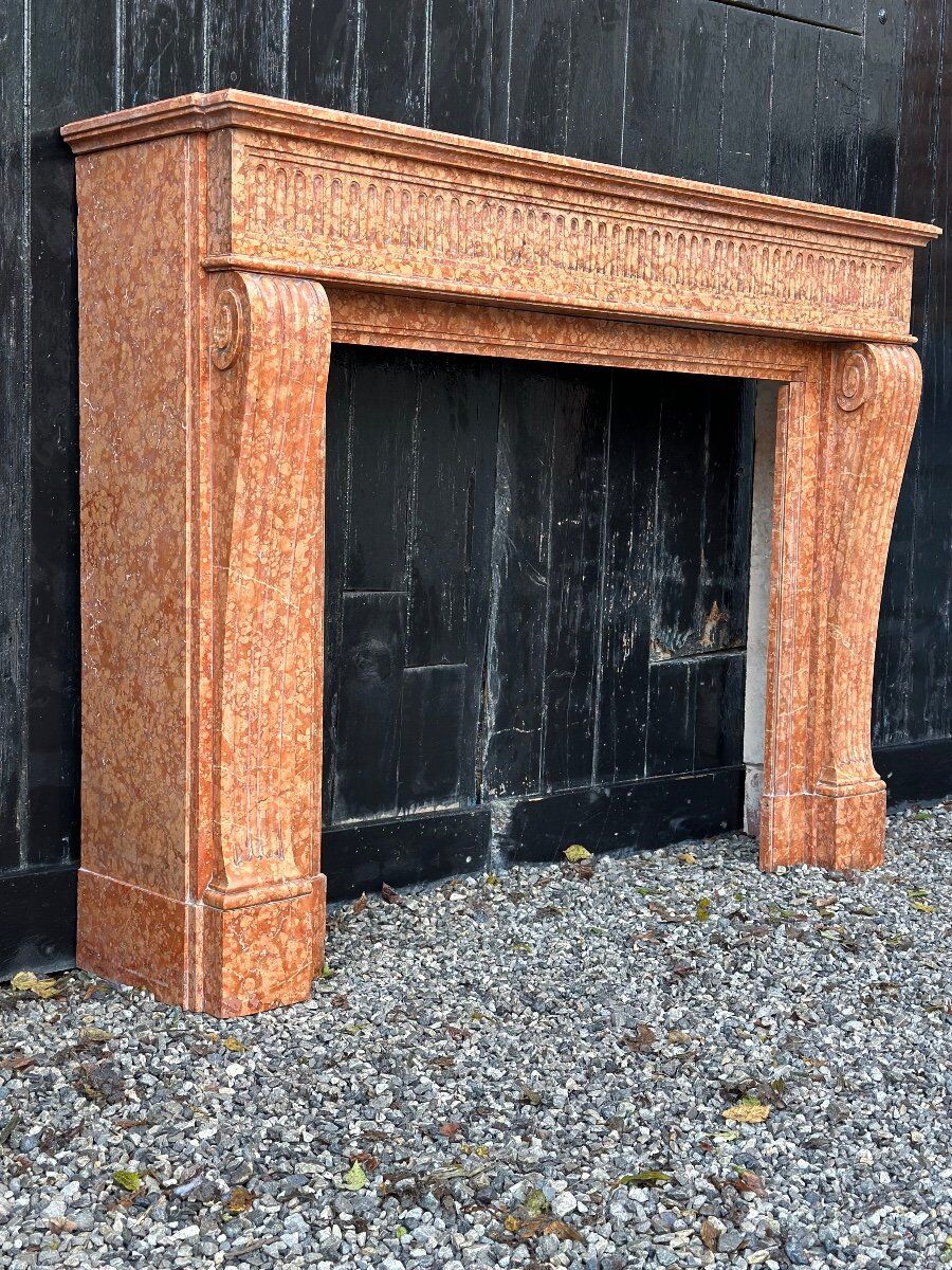 Louis XVI style fireplace in Verona marble circa 1880