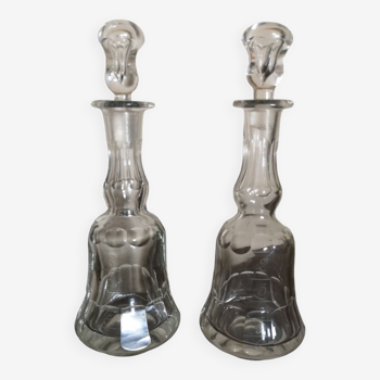 Pair of crystal abstinthe decanters late 19th/early 20th century