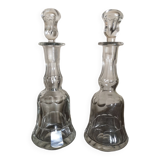 Pair of crystal abstinthe decanters late 19th/early 20th century