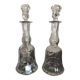 Paire de carafons à abstinthe en cristal fin 19ème/début 20ème siècle