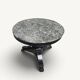 Empire dining table in blackened wood and grey marble, 19th century.
