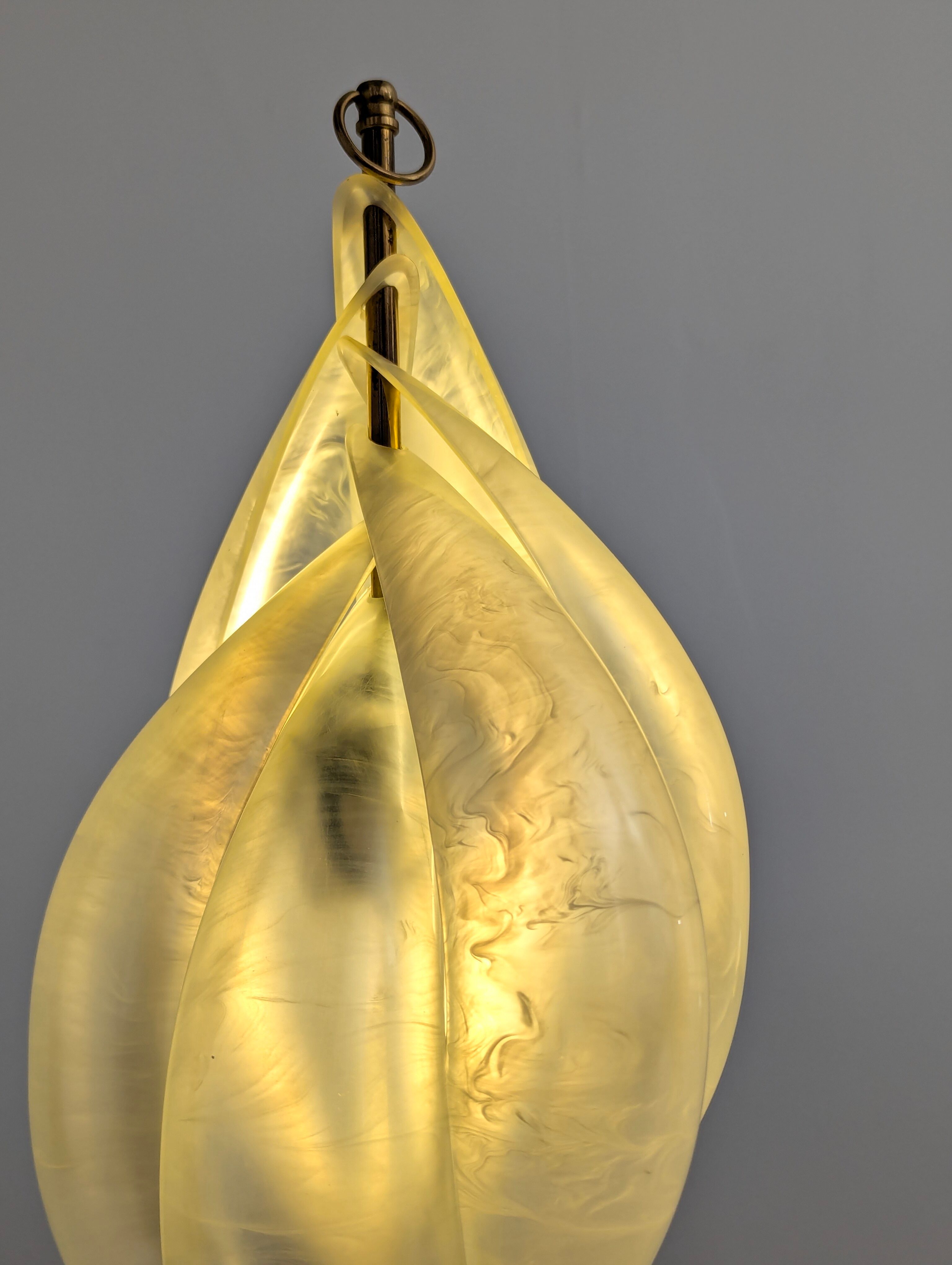 Maison Rougier table lamp in opalescent lucite 1970s