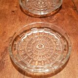Plat à apéritif vintage ovale en verre ciselé