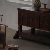 Danish baroque oak buffet from the early 18th century, carved details, 1700-1750.