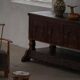Danish baroque oak buffet from the early 18th century, carved details, 1700-1750.