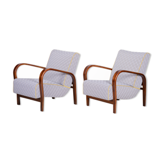 Art Deco Armchairs, 1930s Czechia. Beech, Designed by Koželka and Kropáček