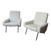 Paire de fauteuils "Troïka" par Pierre Guariche, Airborne. Retapissés 2026