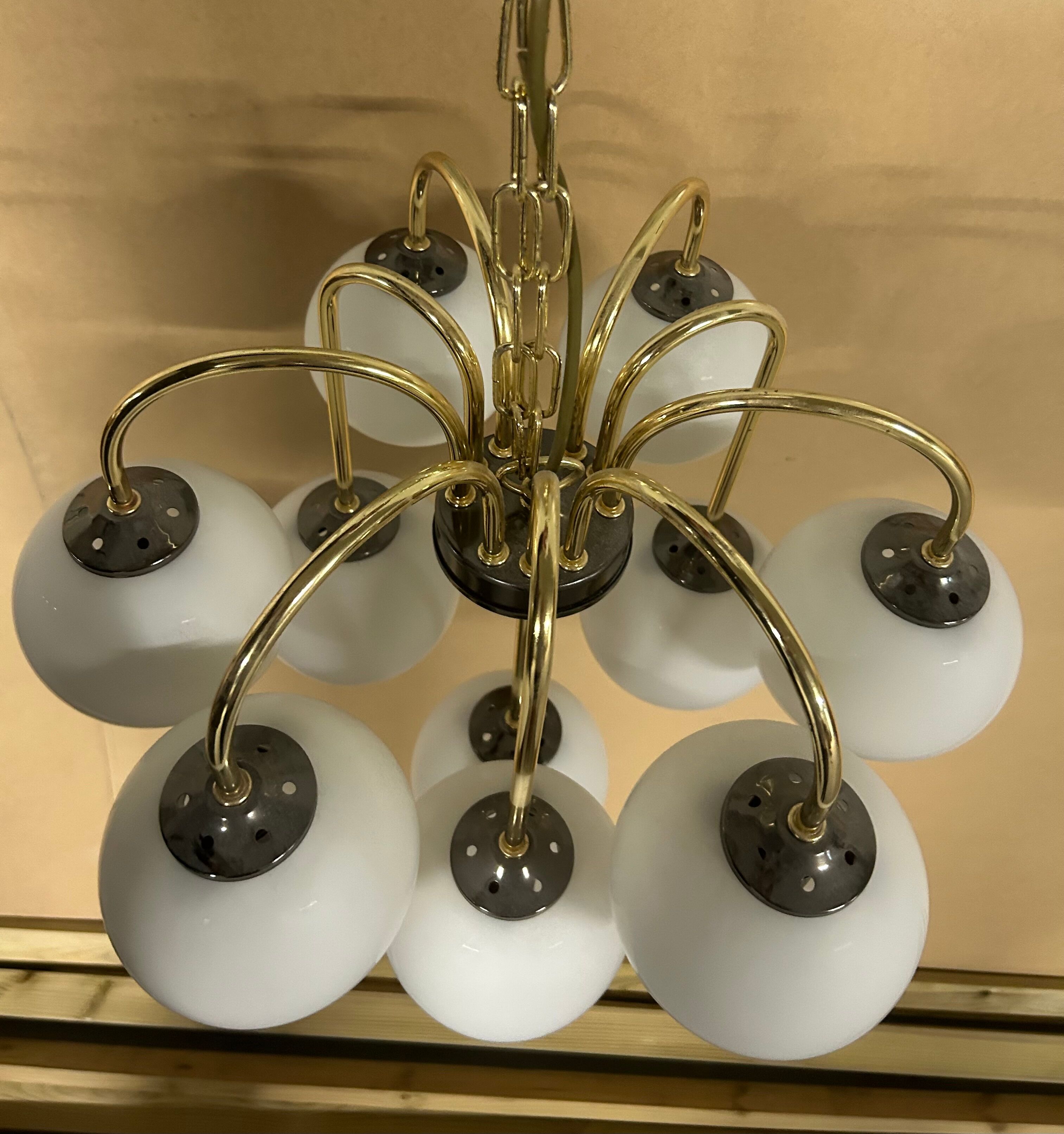 Midcentury chandelier made by Kamenicky Senov, designed by Jaroslav Bejvl 1960s