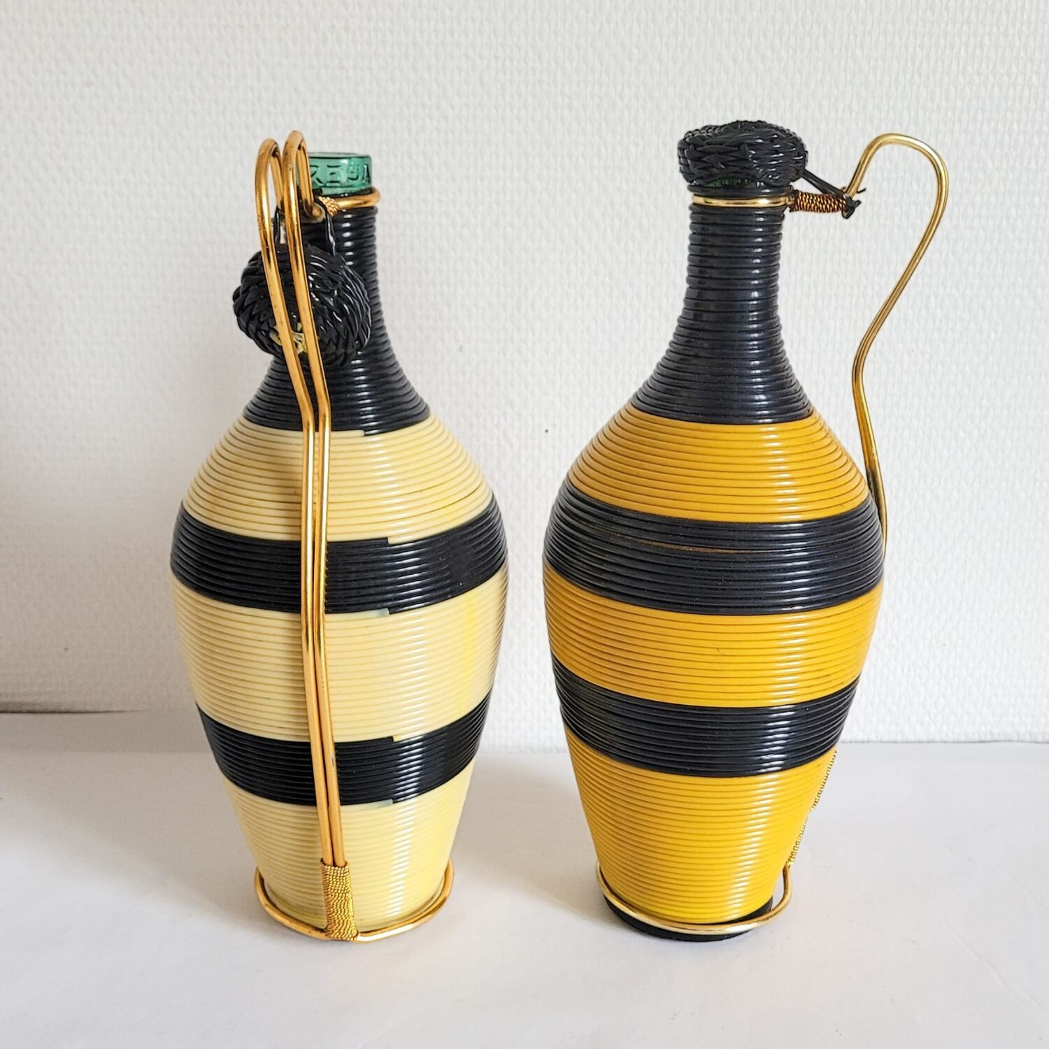 Vintage scoubidou decanters