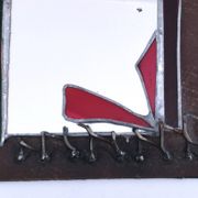 Miroir brutaliste métal et verre serti