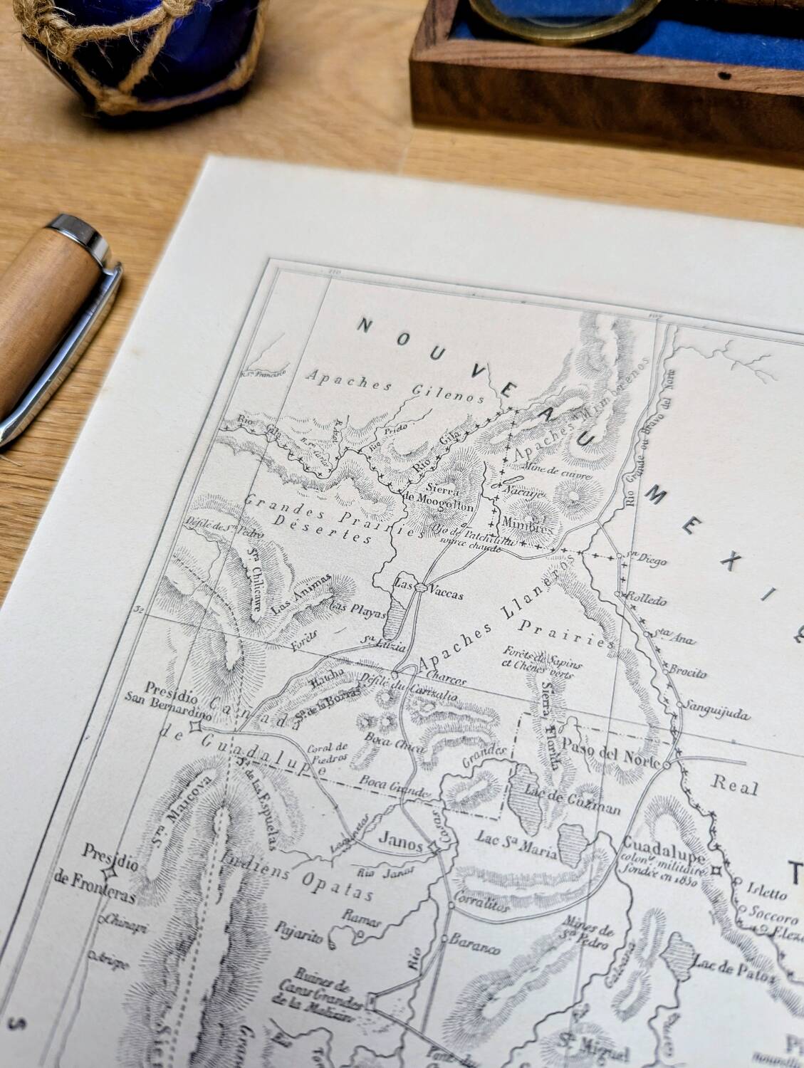 State of Chihuahua, Mexico, printed map from 1861.