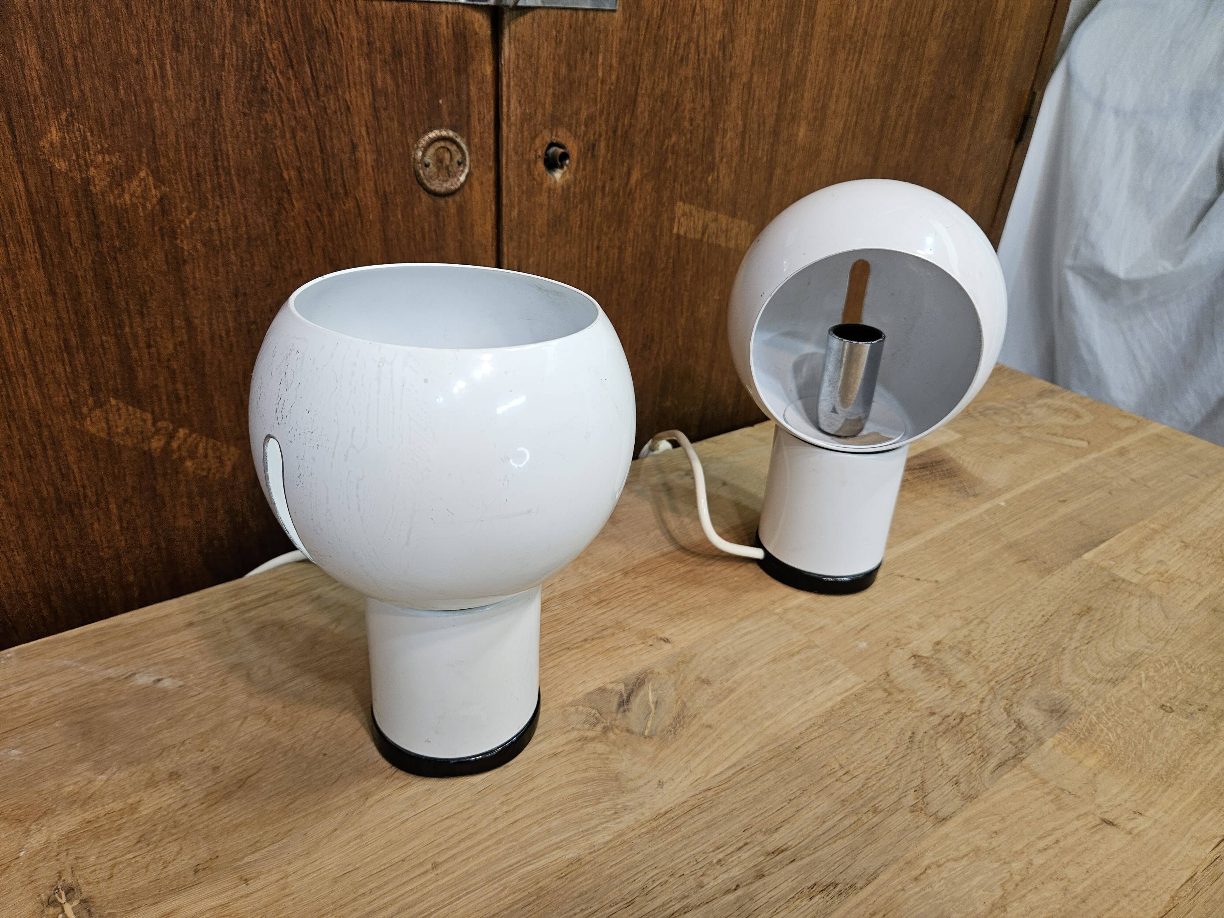 Pair of Italian design bedside lamps 1970 Valenti