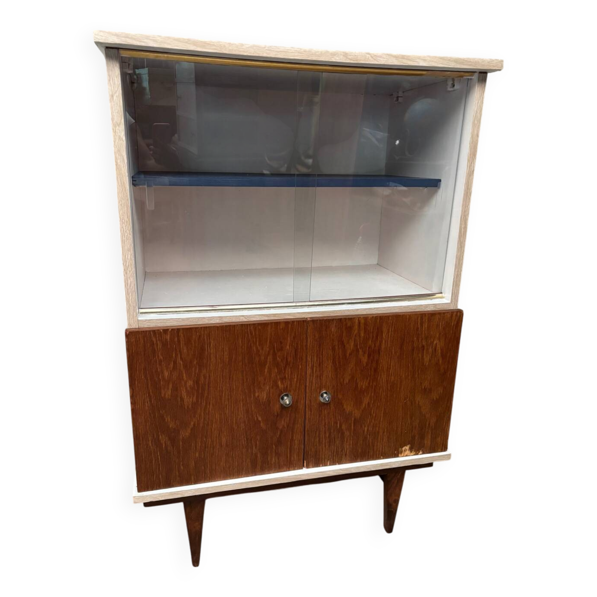 Painted glass bookcase