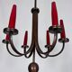 Mid-Century Modern six arms copper chandelier in Gio Ponti style. Italy 195