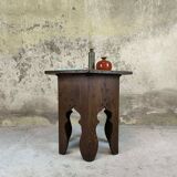 Vintage hexagonal side table in solid oak