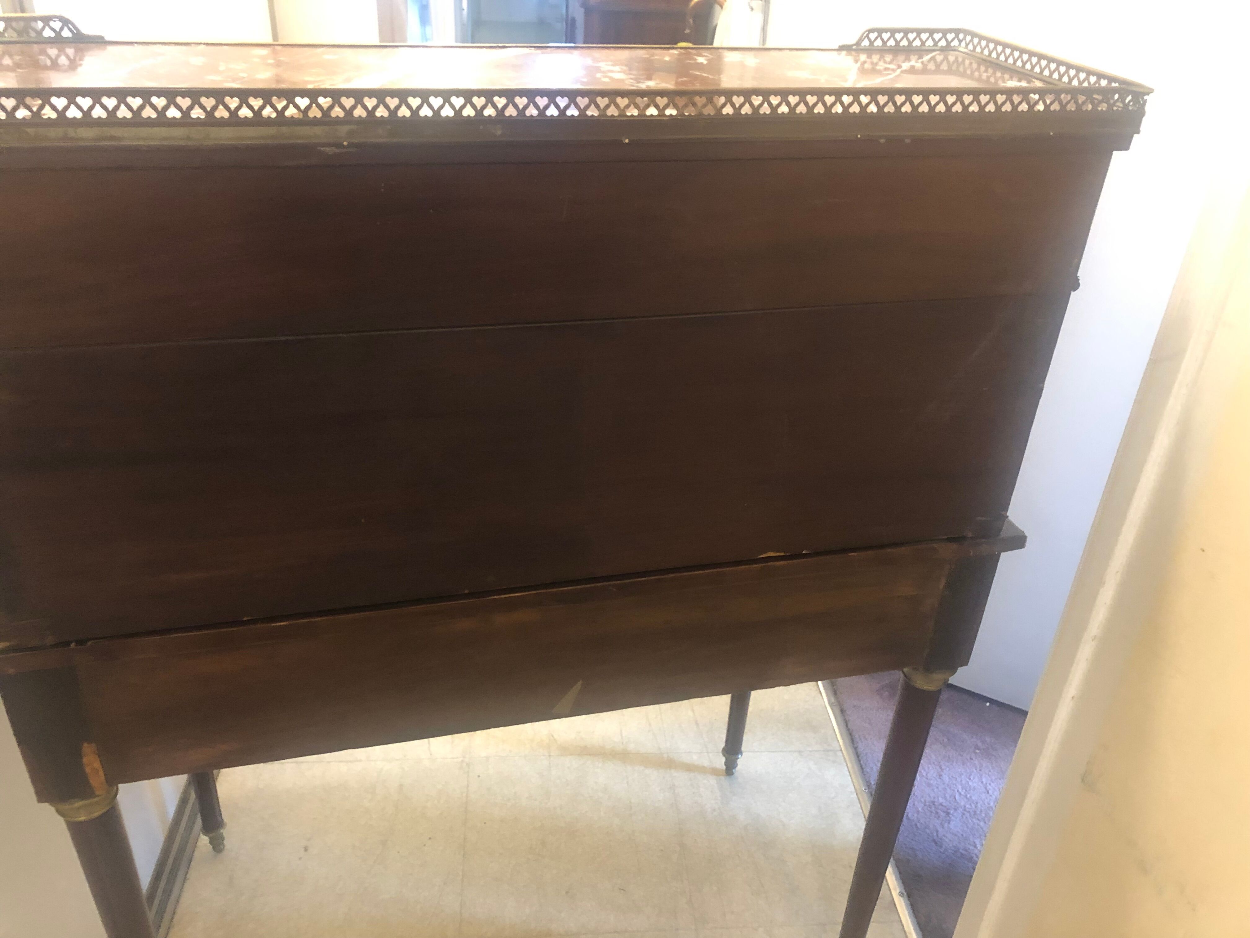 Mahogany plated cylinder desk