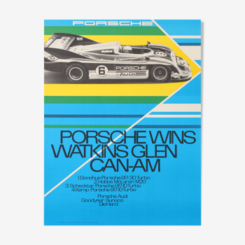 Atelier strenger-reichert porsche  wins watkins glen can-am 1973 101x77 cm affiche