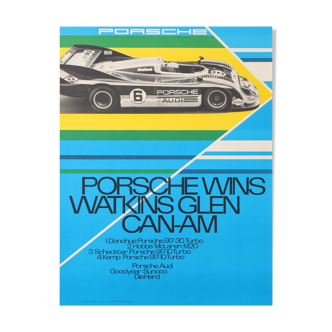 Affiche atelier Strenger-Reichert porsche wins watkins glen can-am 1973 101x77 cm