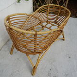 Cradle rattan basket