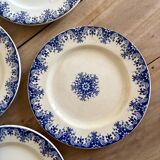 Set of 12 antique flat ironstone plates - Normandy -