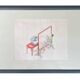 Chinese, Asian woodcut print in wooden frame
