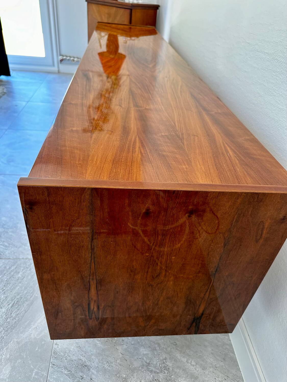 Rosewood sideboard with leather details