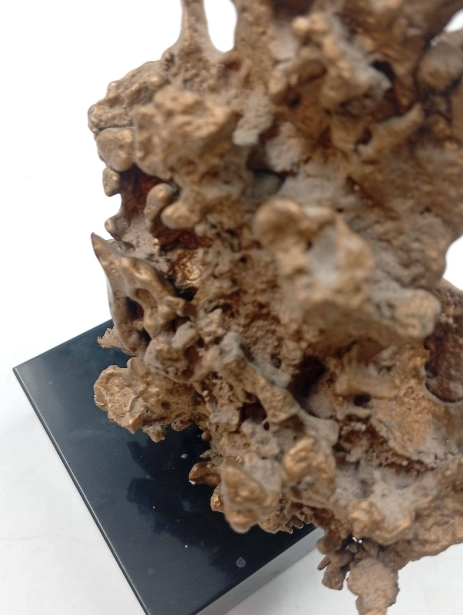 Organic Sculpture Brutalist Modernist Midcentury Gilded Bronze Casting