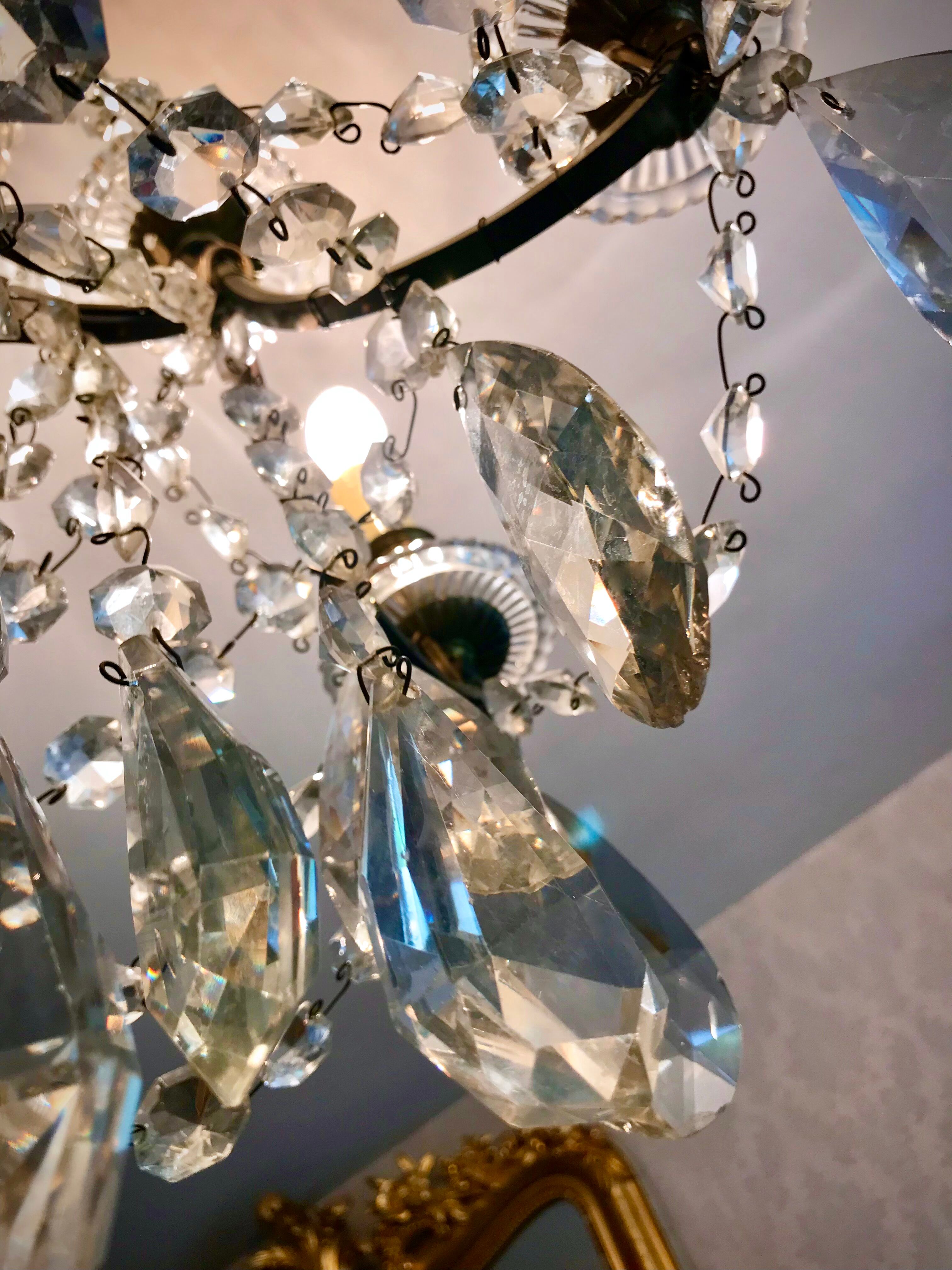 Crystal chandelier diamond cut 9 fires 1880