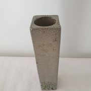 Vase carré en céramique grès signé Jean Claude Monange