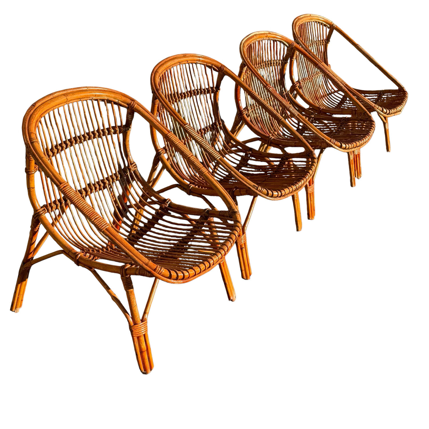 1960s Rattan Armchairs from France