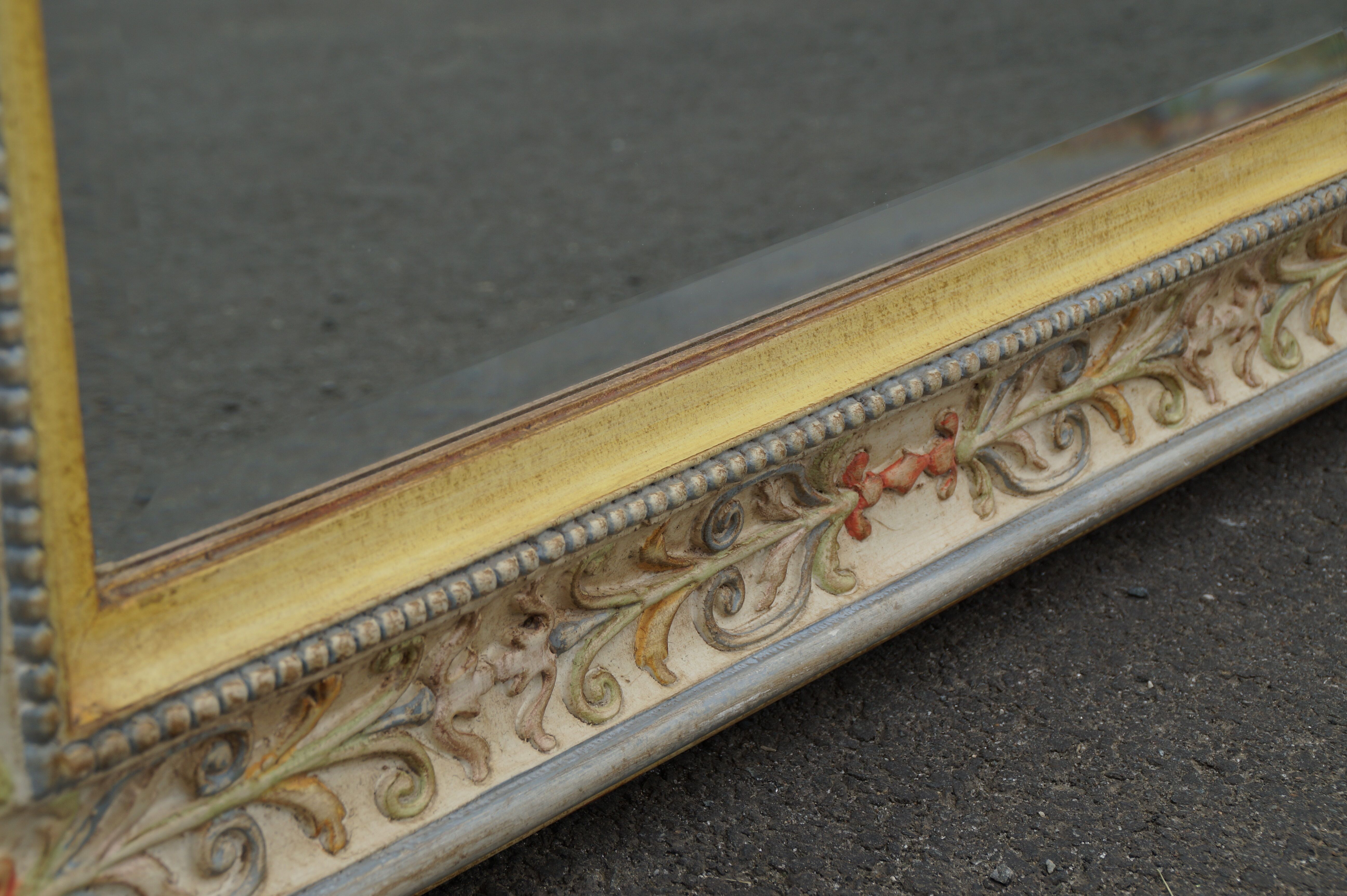 Pastel floral decoration mirror 100x80cm