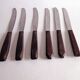Set of 6 table knives Red Bakelite handle Art Deco period 1930 Stainless steel blade