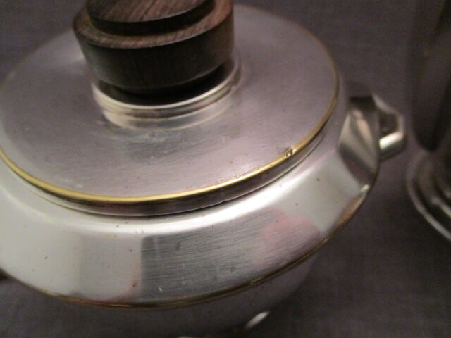 Service with art-deco coffee in silver metal and rosewood