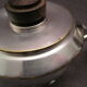 Service with art-deco coffee in silver metal and rosewood