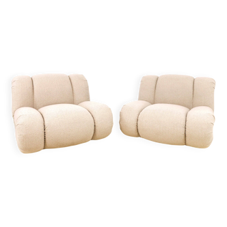 Paire de fauteuils modulaires Boucle Velasquez par Mimo Padova, Italie, années 1970