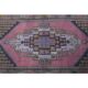 Vintage Turkish Oushak Handmade Wool Cotton Pink Area Rug 125x242