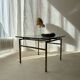 Swedish brass coffee table with a marbled glass top from the 1960s.