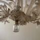 Vintage Venetian chandelier in Murano glass dusted with gold (6 arms)