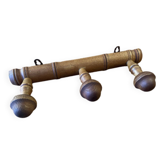 Wooden coat rack from the 50s with 3 hooks