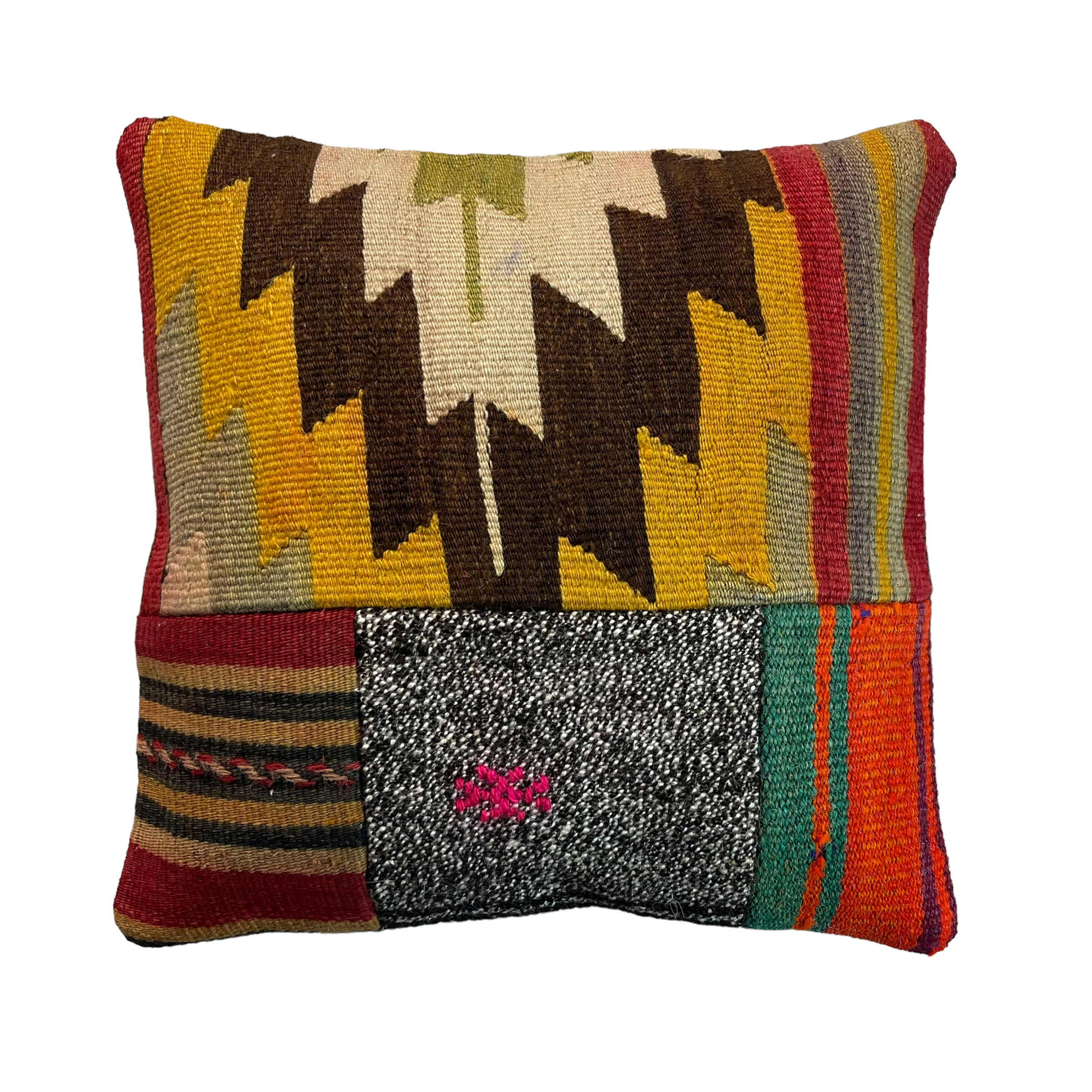 Vintage turkish kilim cushion cover 40 x 40 cm