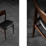 Vintage Mid-Century Scandinavian Modern Dining Chairs in Beech and Rosewood, 1960s, Set of 4