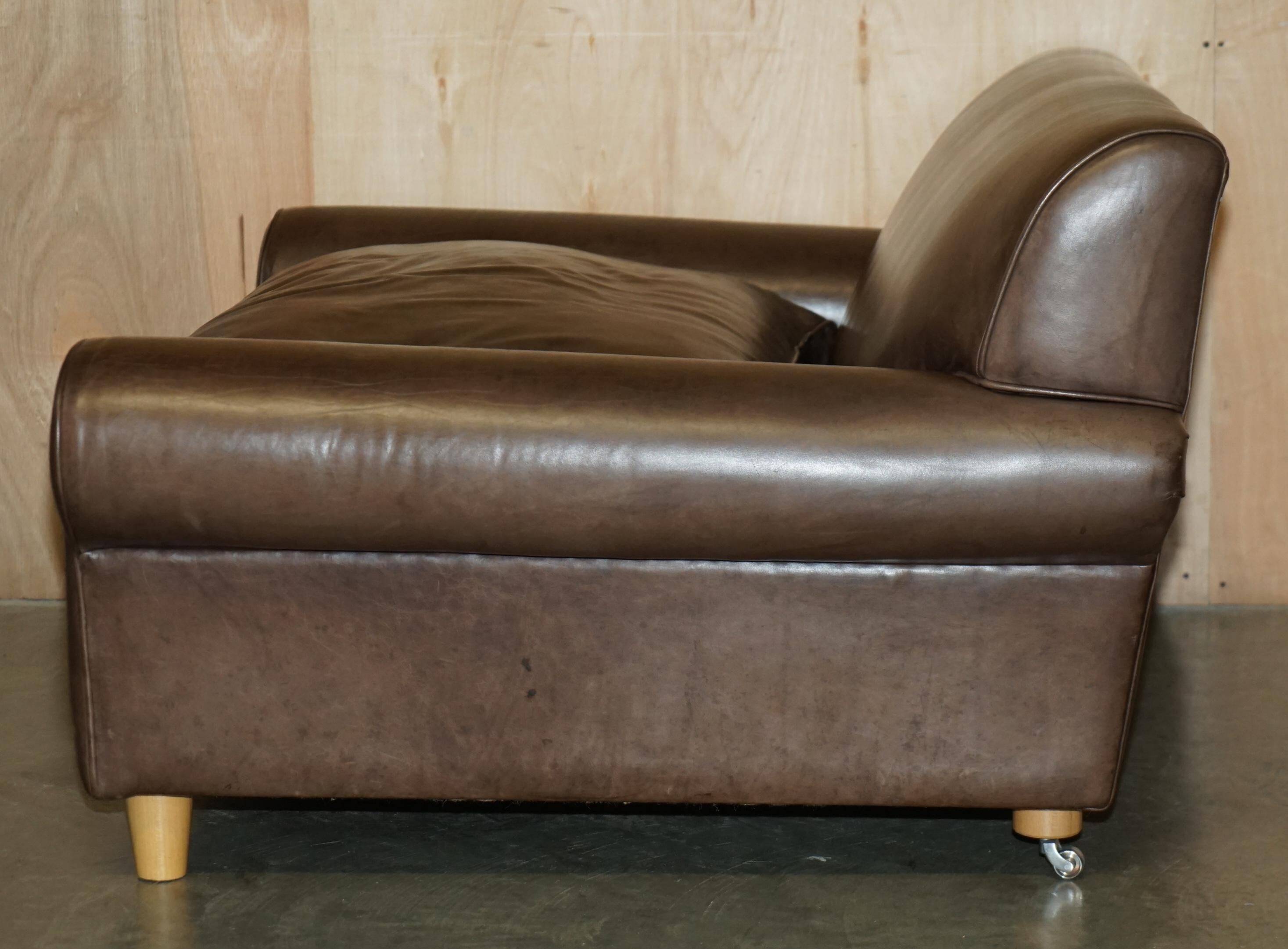 Large leather loveseat Terence Conran Chelsea