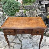 Louis XV style carved solid oak writing table, 19th century