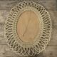 Wicker oval mirror 63x52cm