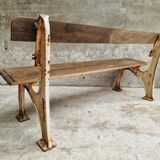Old garden bench park bench oak with cast iron 160 cm