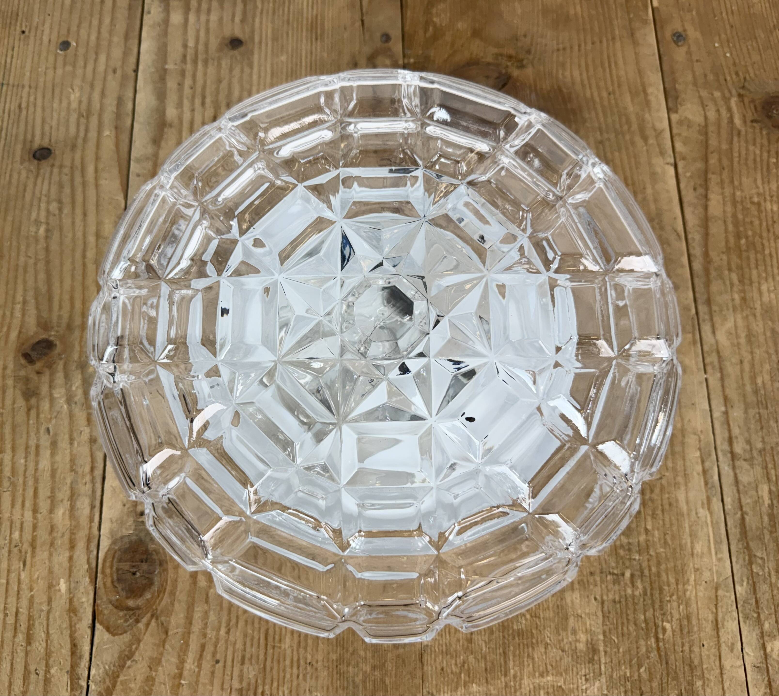 Vintage Glass Wall or Ceiling Light, 1970s