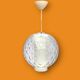 Spherical pendant light in bubbled and opaque blown glass