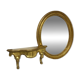 Vintage oval mirror Deknudt plus matching console