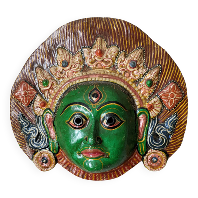Masque mural Tibet fabrication artisanale décoration ethnique tribal
