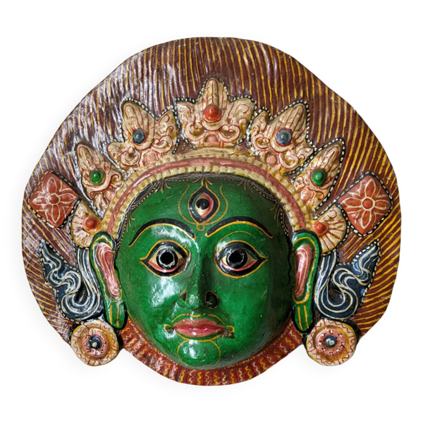 Masque mural Tibet fabrication artisanale décoration ethnique tribal — Beyit